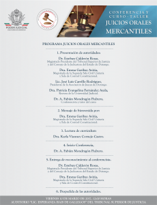 Conferencia y Curso Taller en Juicios Orales Mercantiles